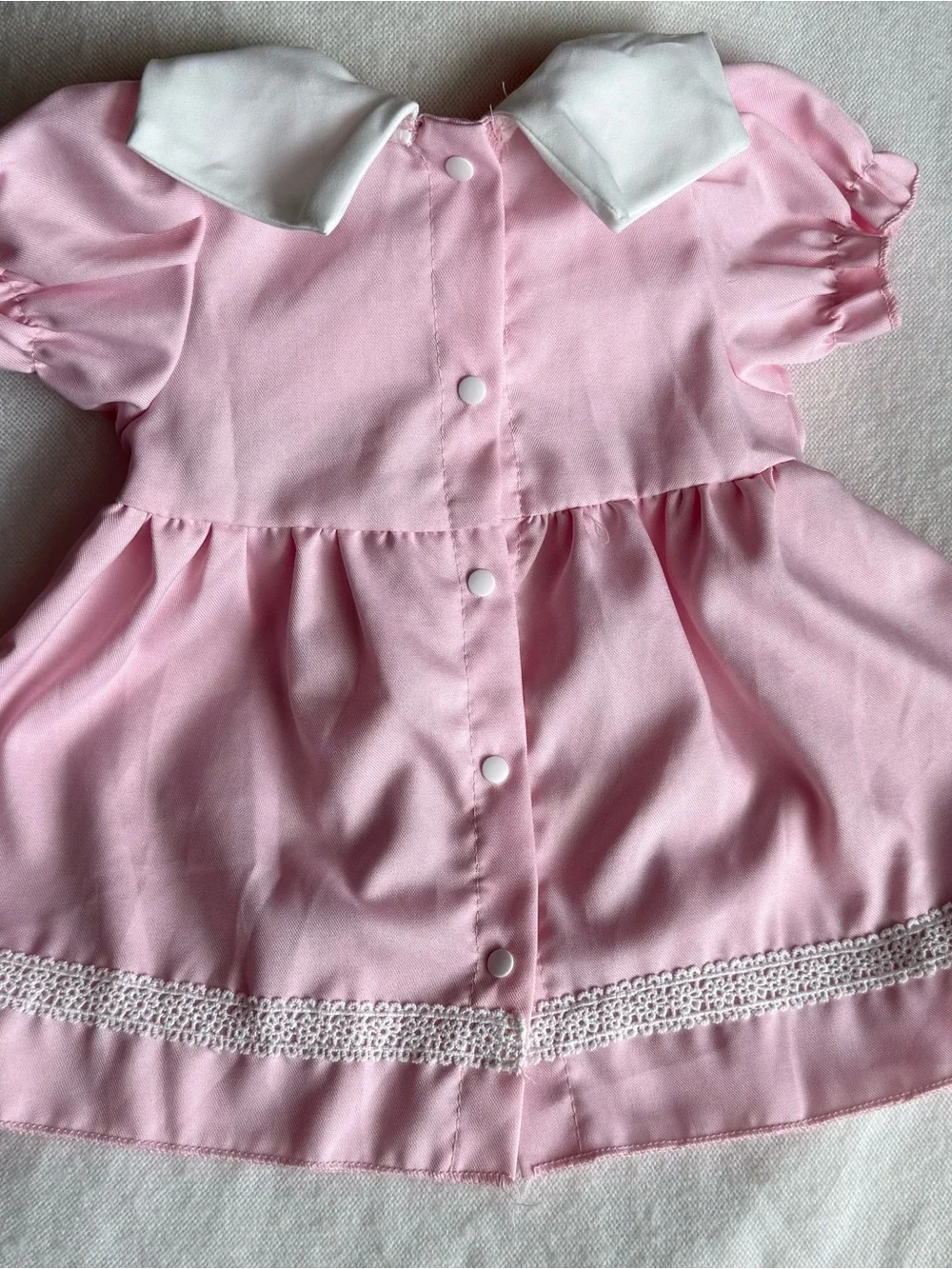 Embroidered Peter Pan Collar Baby Girl Dress in Pink